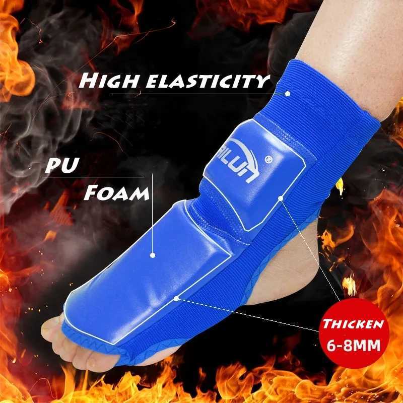 PU Leather Instep Ankle Guard MMA Boxing Muay Thai Foot Guards Feet Protector Martial Arts Wushu Sanda Training Protective Gear Y240913