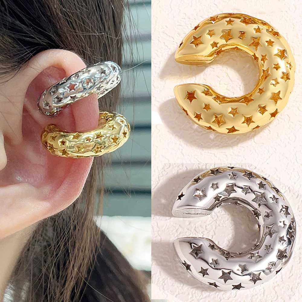 MHS.SUN Chunky Smooth Ear Clip For Women Punk Non Piercing C Shape Earclip Statement Thick Cartilage Cuff Earrings Jewelry GiftsX240913