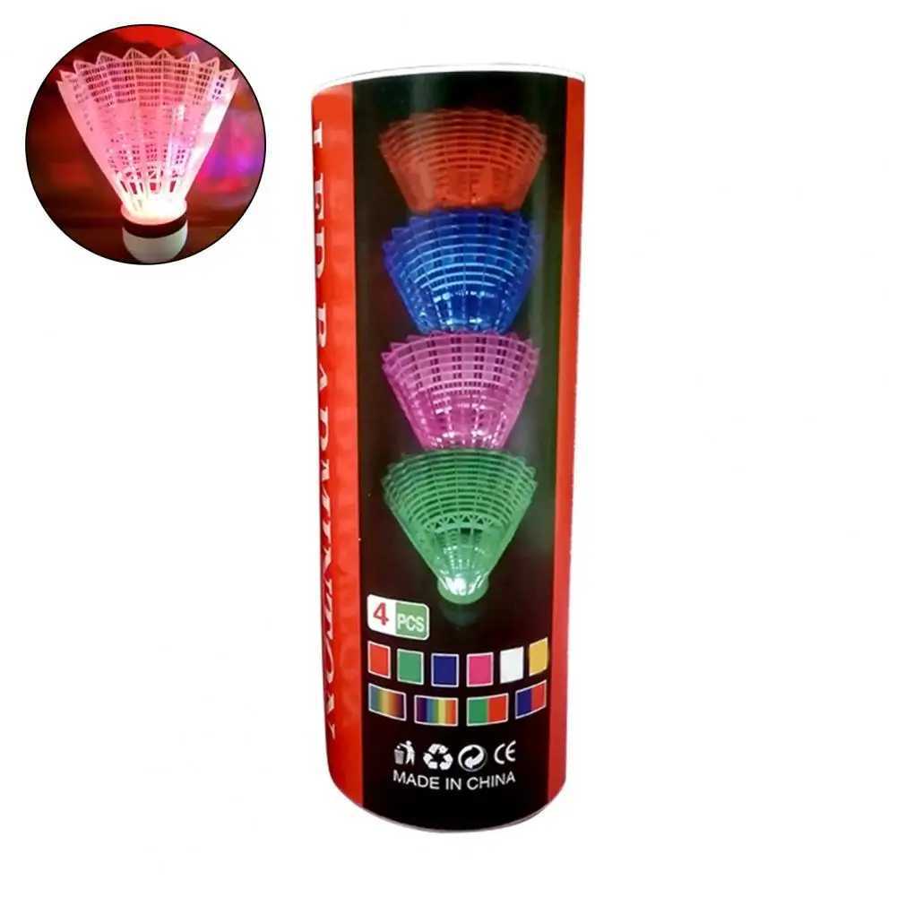 Badminton Shuttlecocks 4Pcs/Set Useful Closely Arranged Durable LED Lighting Birdies Shuttlecock for Outdoor Y240912