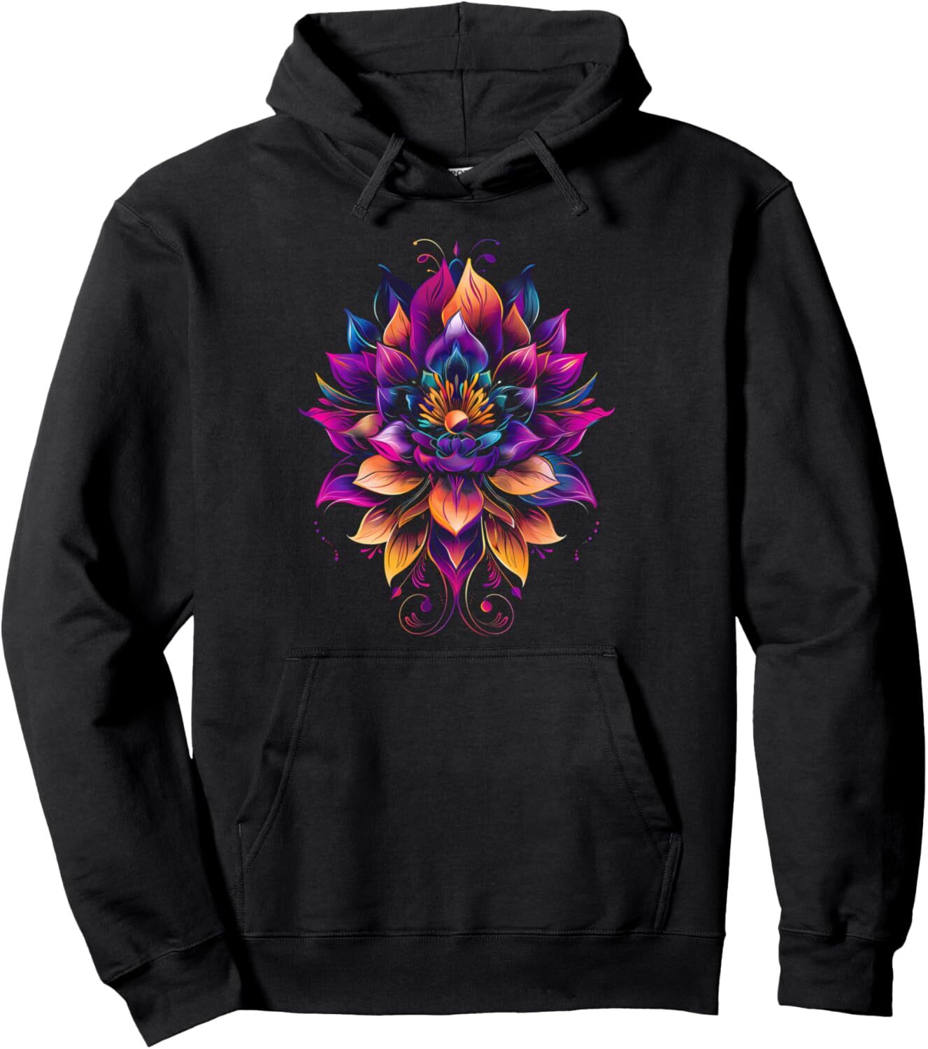 Hoodie for Mens Womens Lotus Flower Boho Floral Design for Women Pullover Hoodie Graphic Hoodies sweatshirt Pullover Long Sleeve