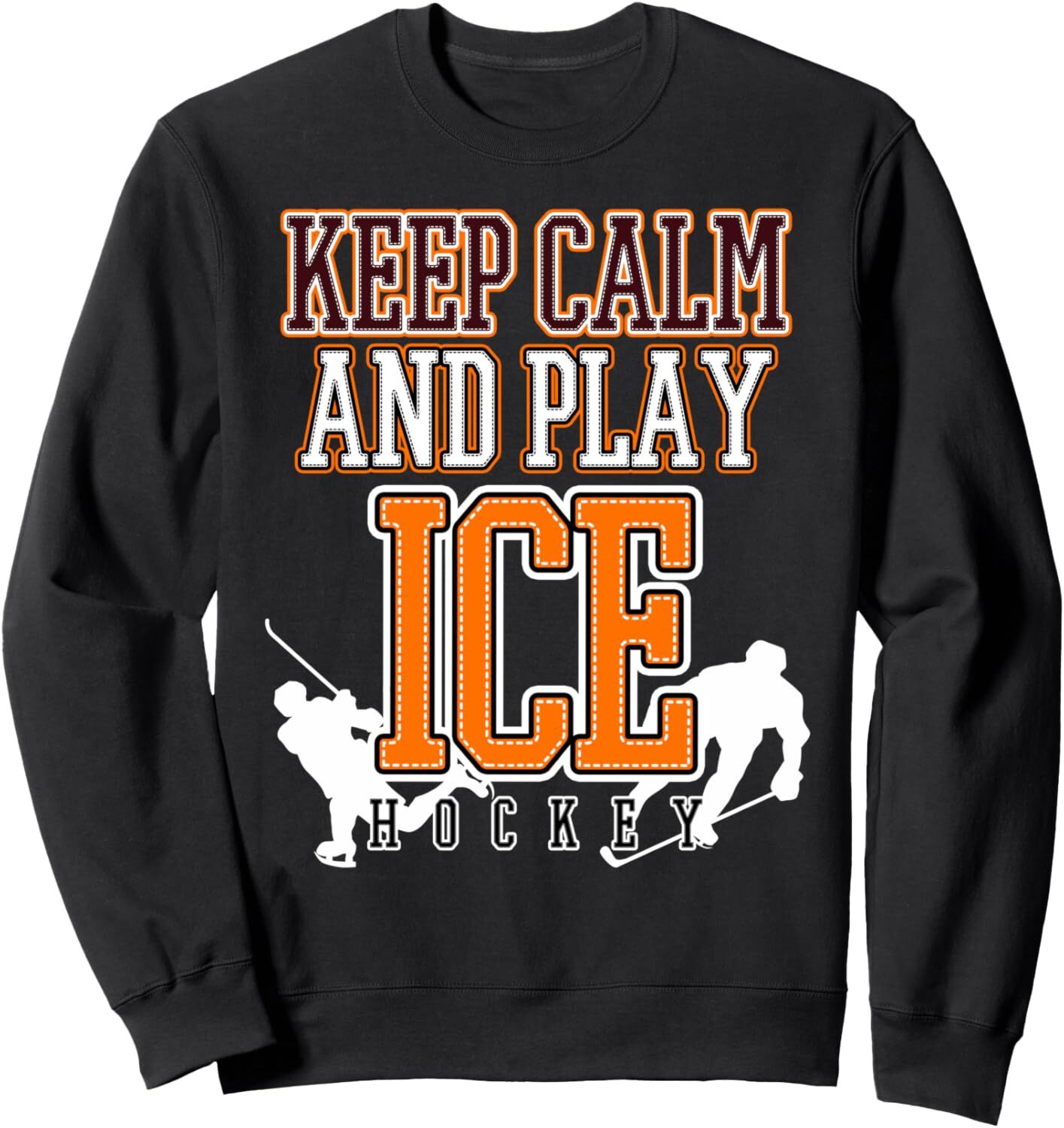 Long Sleeve Shirts for Men sweatshirt Keep calm play Ice Hockey Funny Gift, Ice Sports Sweatshirt Tee Streetwear Casual tops clothes