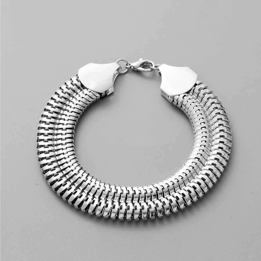 Korean Fashion Cuban Chain Men Bracelet Classic Stainless Steel Chain Bracelet for Men Women Party Jewelry Gift Pulsera HombreX240913
