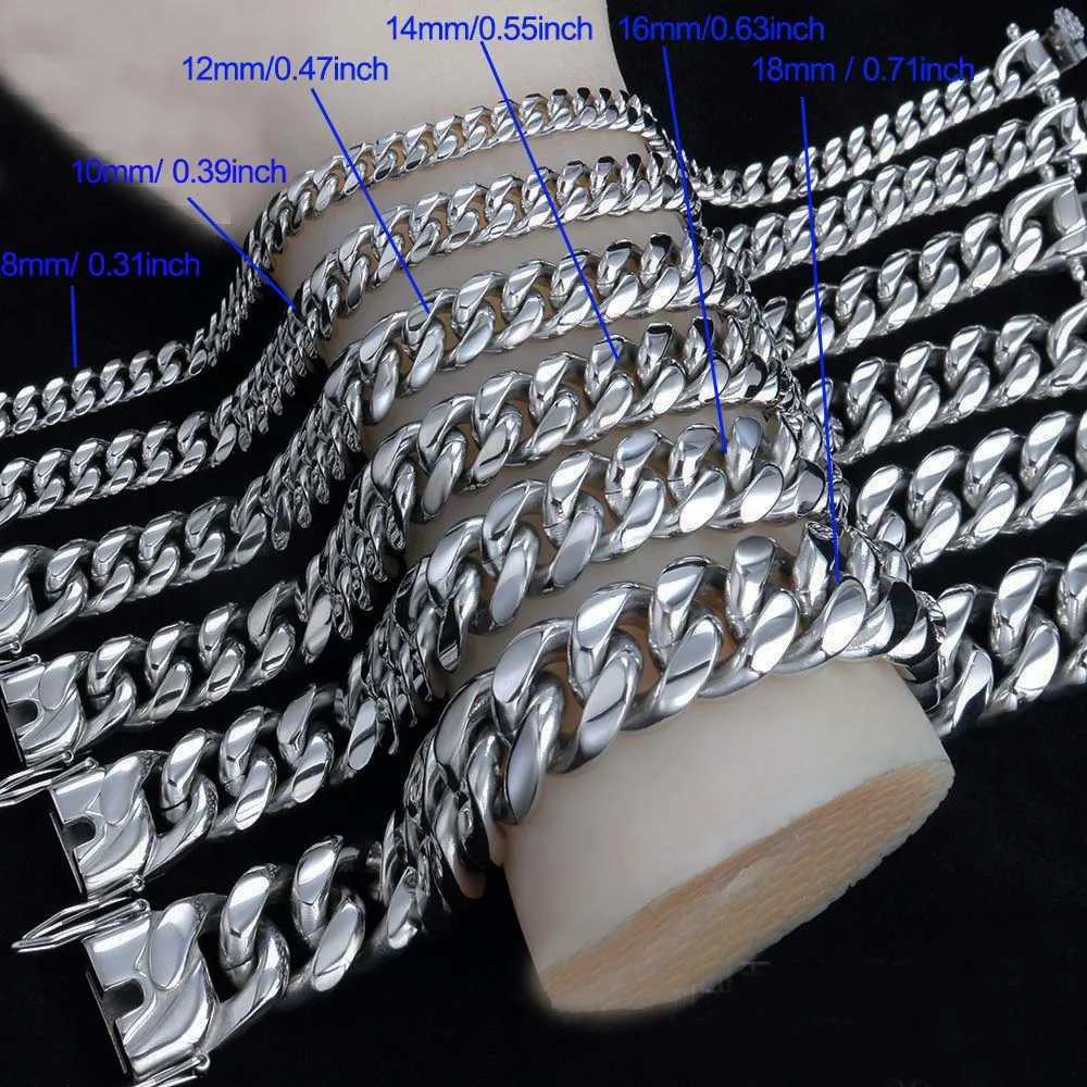 18K Gold Plated Stainless Steel Miami Curb Cuban Chain Link Bracelet Casting Clasp Hip hop Men Jewelry PromotionX240913