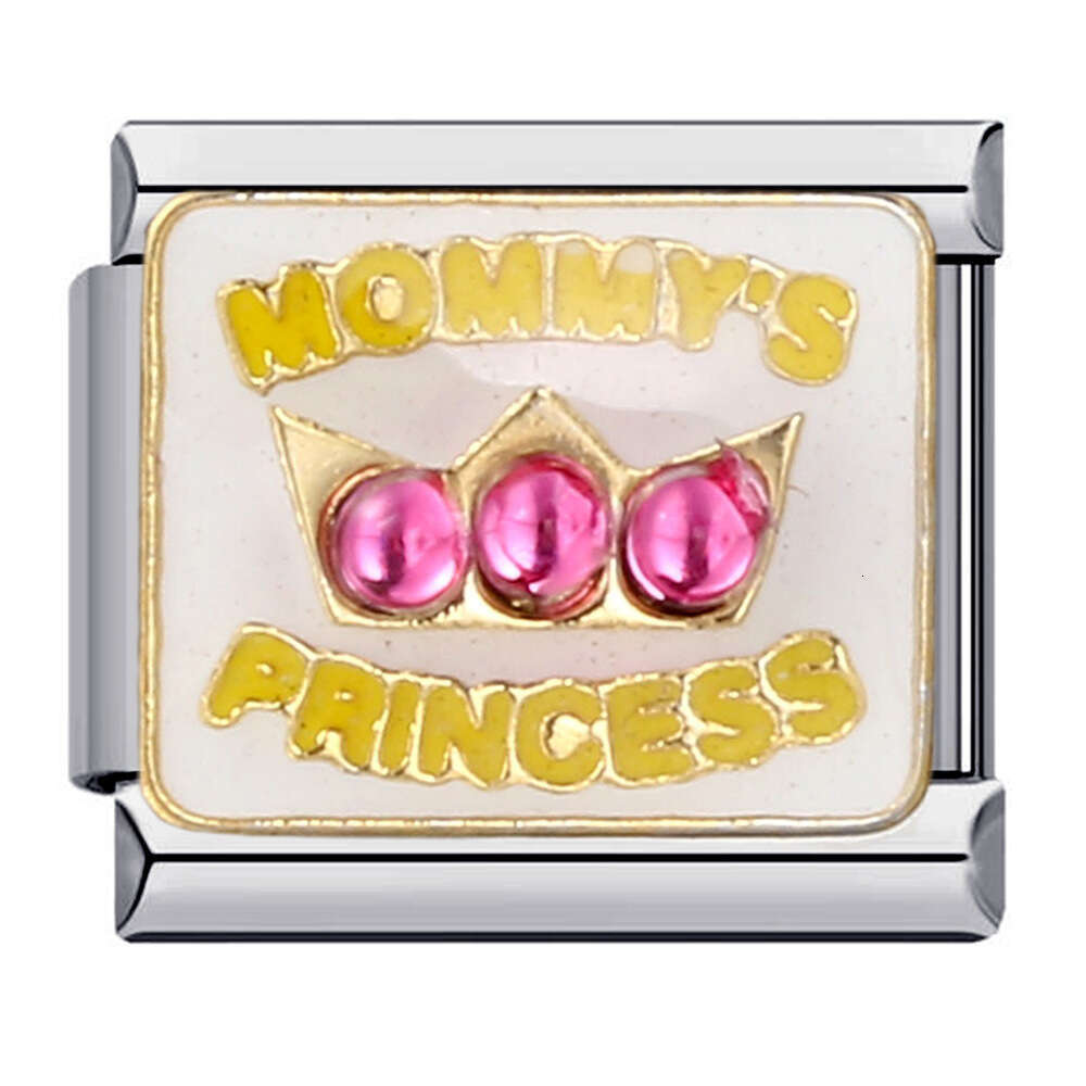 New Titanium Steel Gold Plated Welding Pattern DIY Module Italian Charm Bracelet Links Stainless Fit 9Mm Jewelry Making Gifts