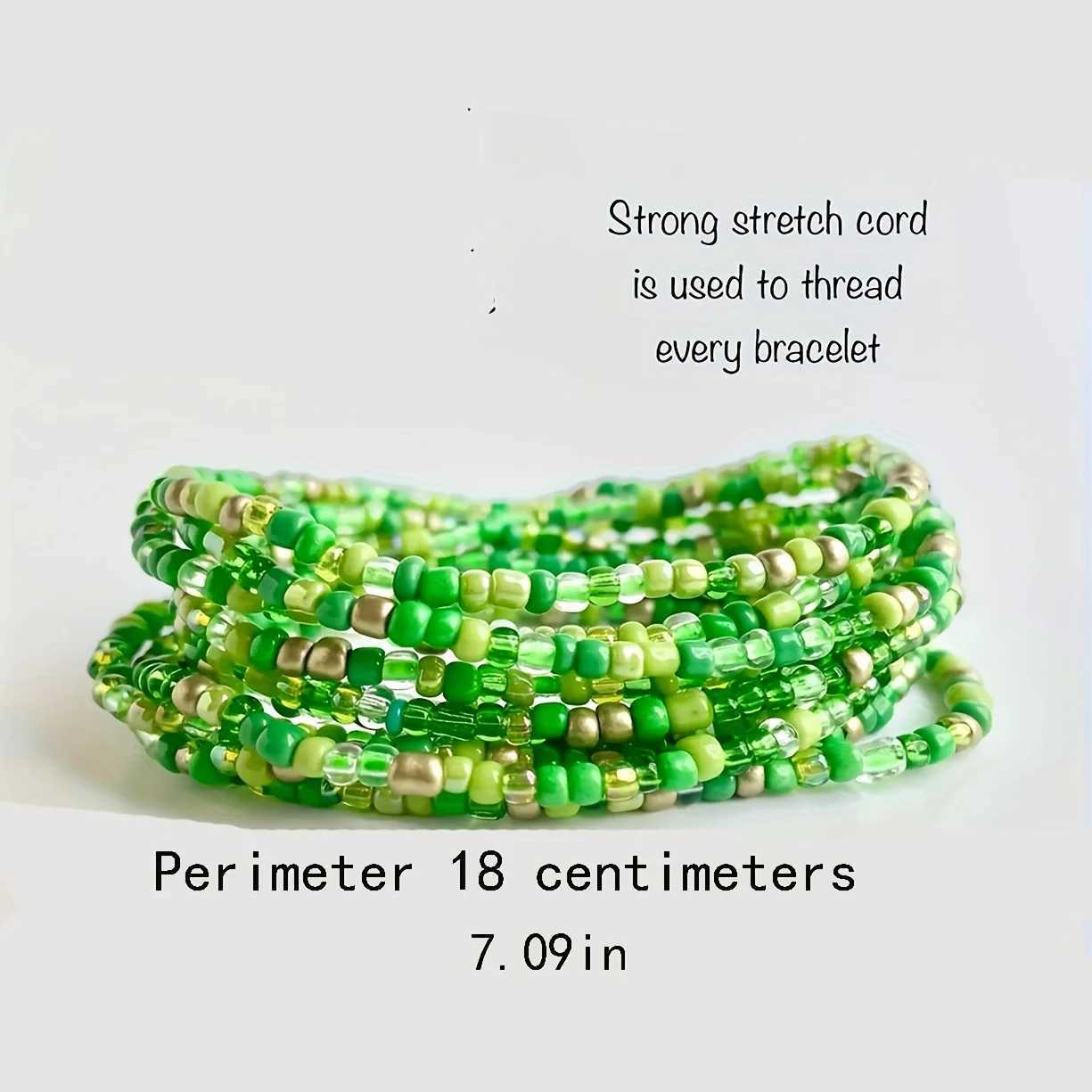 Vedawas 30 pieces (random color) Bohemian bead elastic bracelet handmade colorful beads for spring and summer beach W240913
