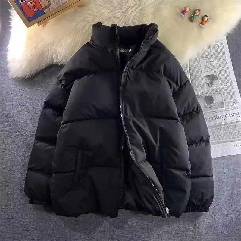 Trendy Cottonpadded Mens Jacket Loosefit Winter Coat Korean Style Casual Clothing Fashionable Cotton 240912