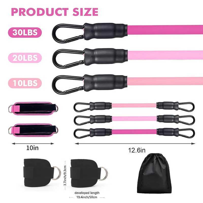 Ankle Straps TPE Resistance Rope Set Ankle Support Cuffs For Gym Cable Machines Fitness Yoga Pilates Crossfit Women Weight Sport Y240913