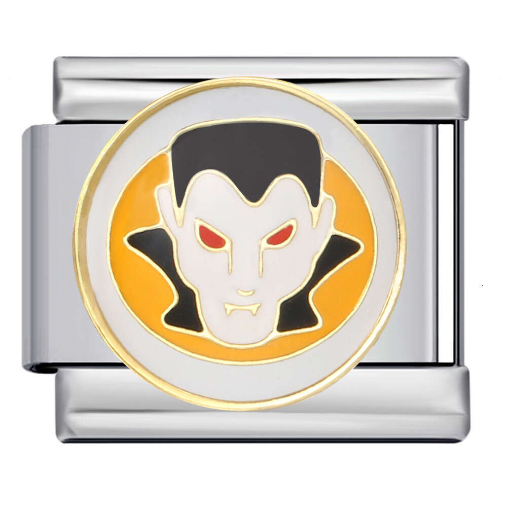 Halloween Bead Gothic Titanium Steel Welding Enamel DIY Bracelet Italian Charm Links Fit 9Mm Bracelet Jewelry DIY Making Gifts