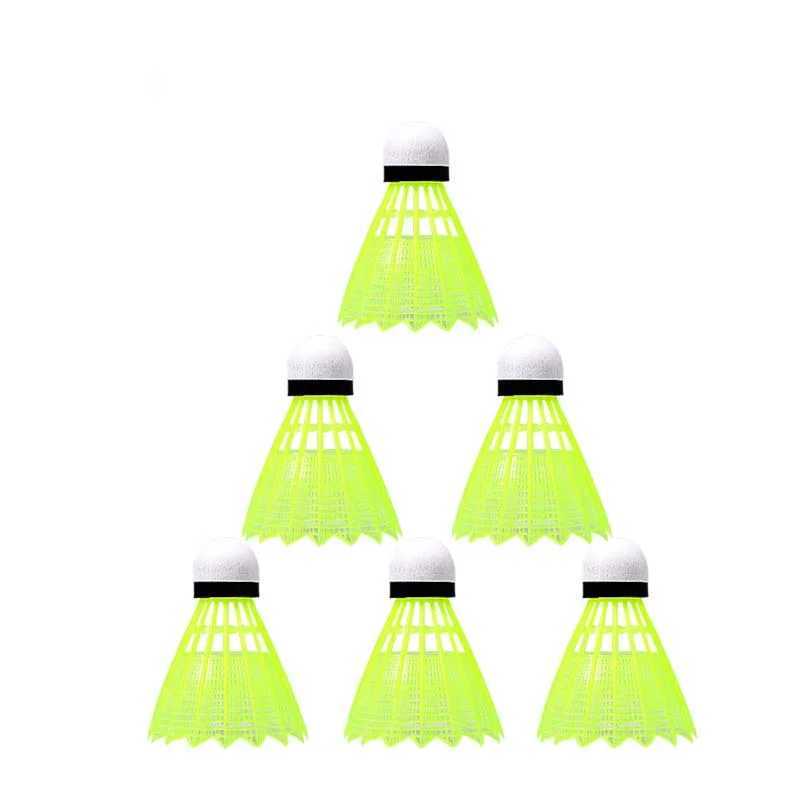 6pcs a Barreled Badminton Imitation Nylon Ball Plastic Shuttlecock Ruffles Fiber Head Shuttlecock Racquet Sports Accessories Y240912