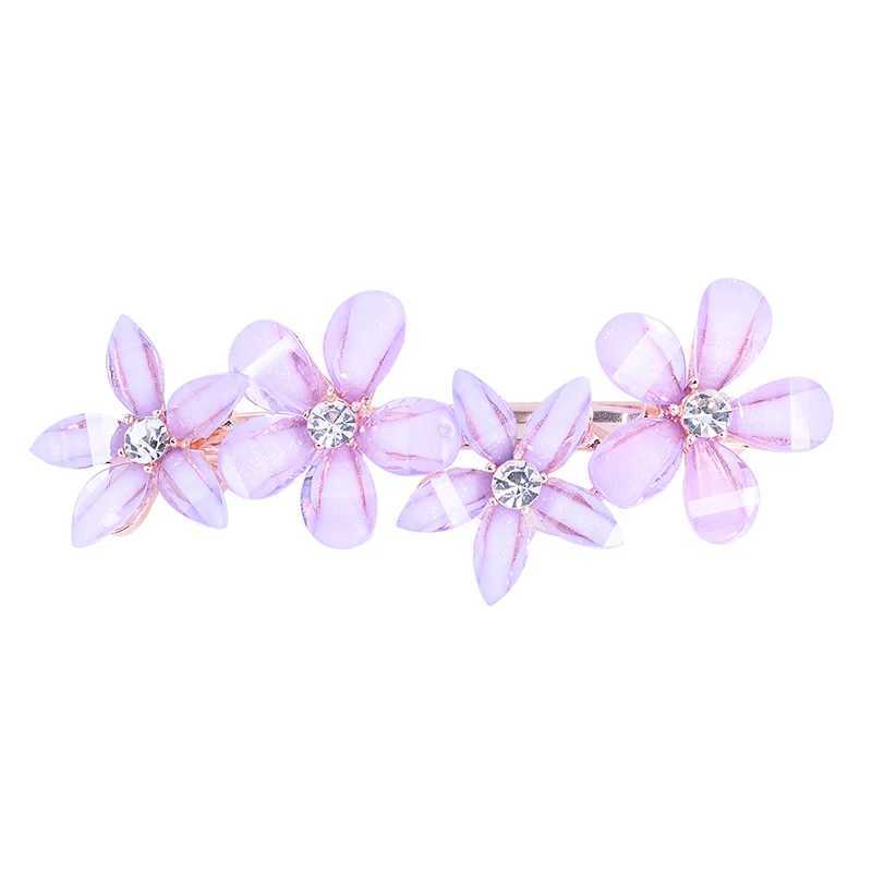 EASYA Elegant Rhinestone Flower Hairpin Barrettes Pins For Women Girls 3 Colors Metal Hair Clip Hairwear Ornaments JewelryX240913