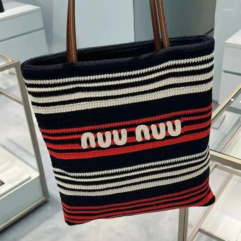 Shoulder Bags High Quality Ladies' Stylish Colorful Striped Woven Small Bag For Commuting Niche Design Practical Handbag Girls a25e 4