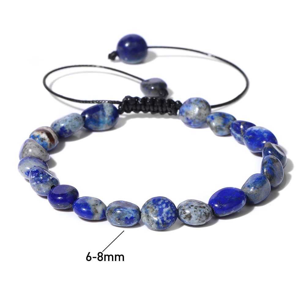 Natural stone irregular bead bracelet with adjustable spiritual energy fluorite lemon stone quartz tiger eye stone woven bracelet W240913