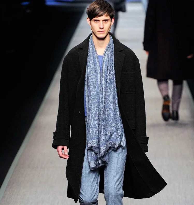 Mens woolen coat casual long trench coat British slim plus size 2020 autumn and winter woolen coat Y240913