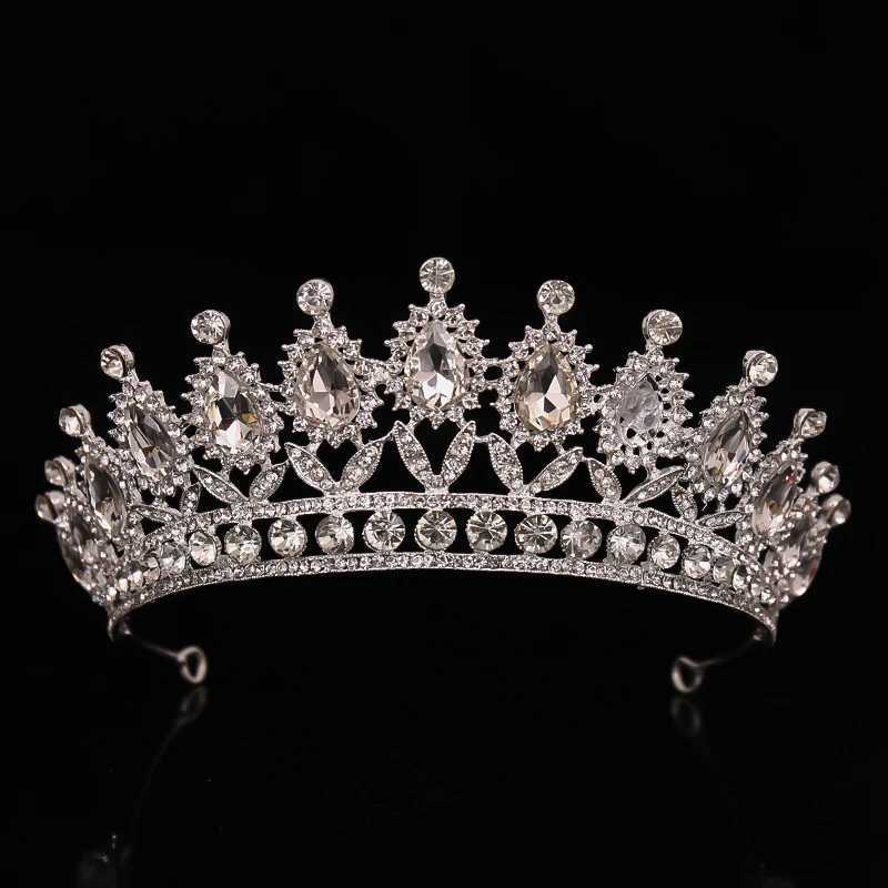 Wedding Crown Gold Silver Color Rhinestone Crystal Diadem Queen Crown Princess Tiaras Bridal Hair Jewelry Party Hair AccessoriesX240913