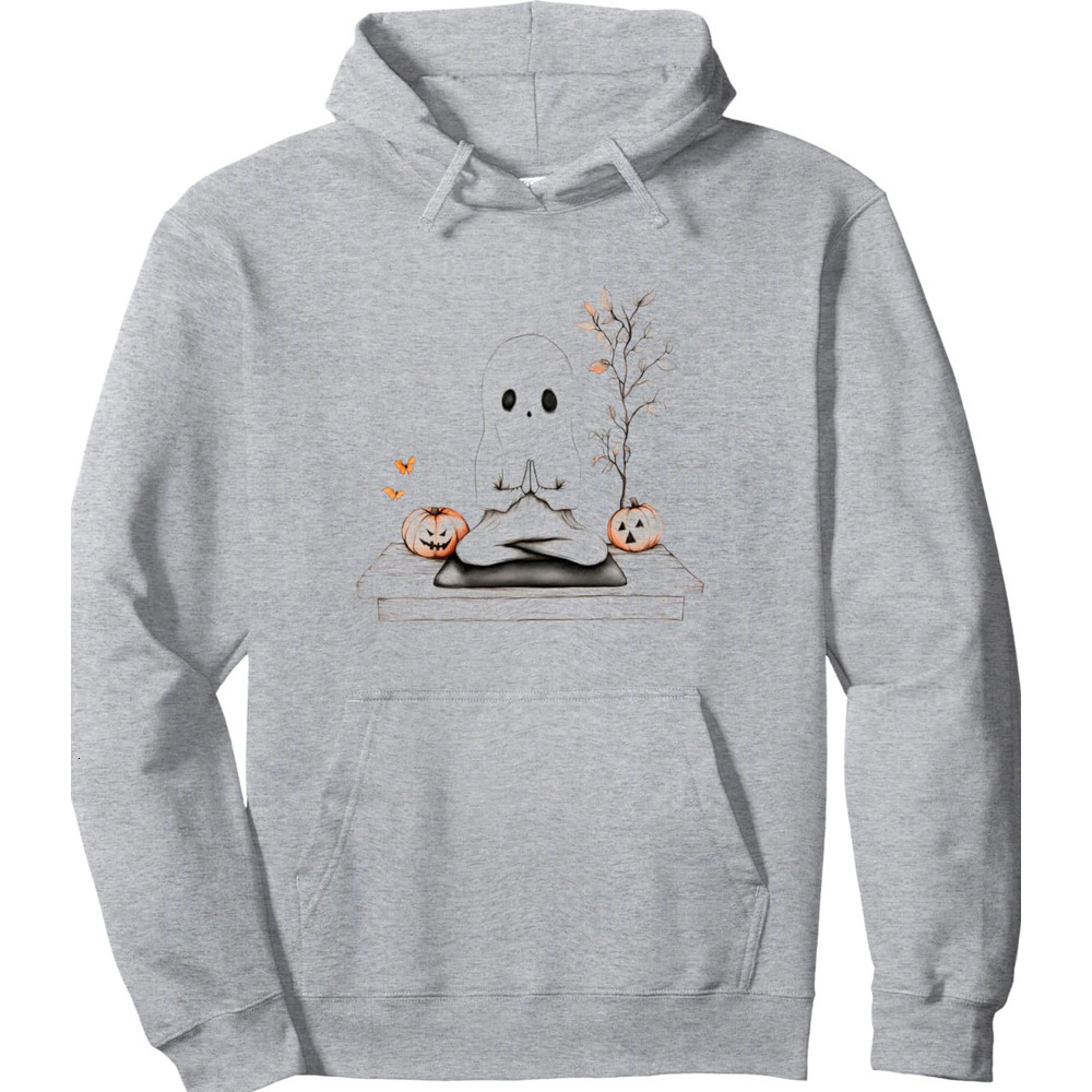 Hoodie for Mens Womens Halloween Ghost Costume Zen Meditation Yoga Halloween Pullover Hoodie Graphic Hoodies sweatshirt Pullover Long Sleeve