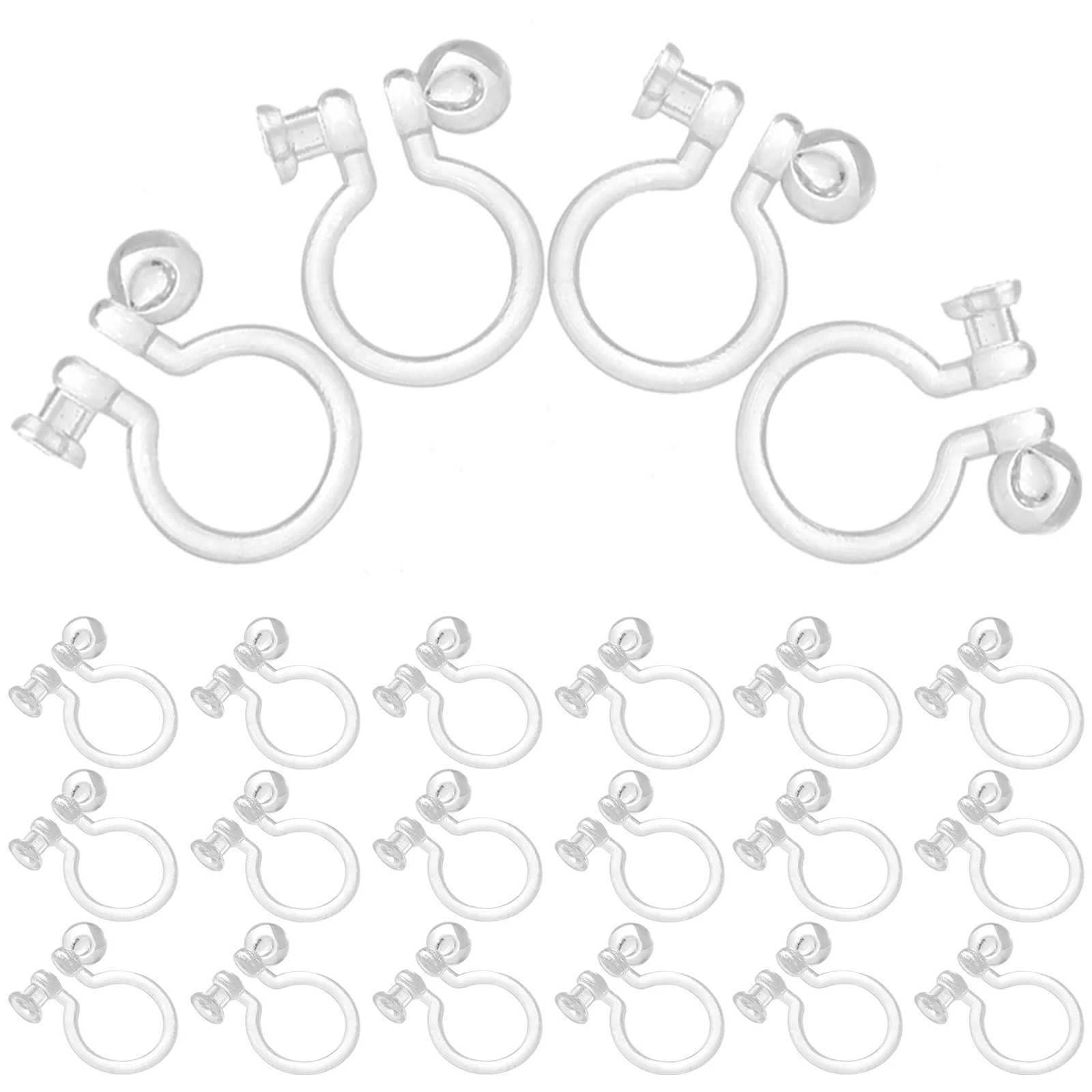 50 Pcs Earring Converter DIY Clip Material Crafting No Piercing Earrings Clip-on Plastic for Jewelry Making ClipsX240913