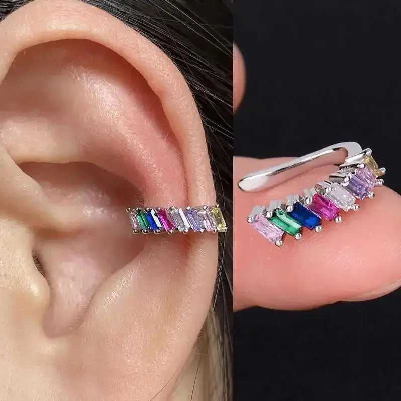 1Pcs Simple Fashion Crystal cz Star Leaf Clip Earrings for Women C reative C Ear Cuff Non-Piercing Fake Earrings Party JewelryX240913