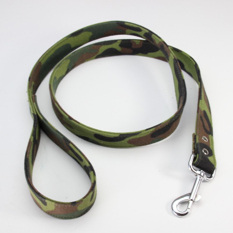 Camouflage canvas thick dog lead medium and large dog lead rope can DIY pet collar 120cm dog chain