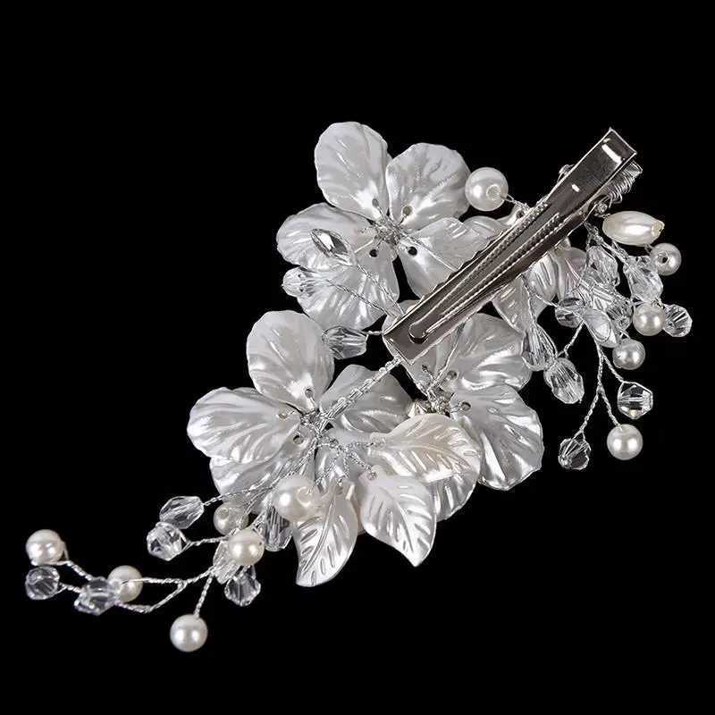 Bridal Crystal Pearl Flower Hair Clip Floral Style Barrette Bride Hair Jewelry Bridesmaid Wedding Hair AccessoriesX240913