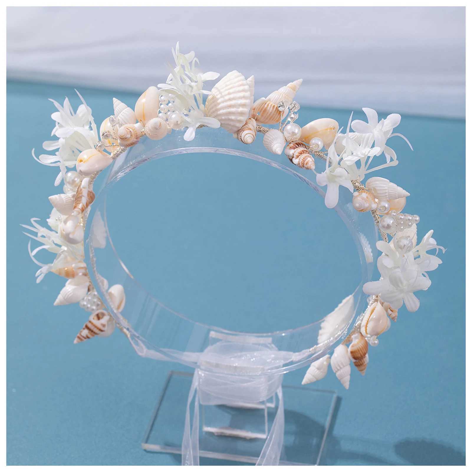 Handmade Garland Headband Seashell Hairbands Flower Designs Beach Party Prop Headpieces for Women Bride Wedding Hair JewelryX240913
