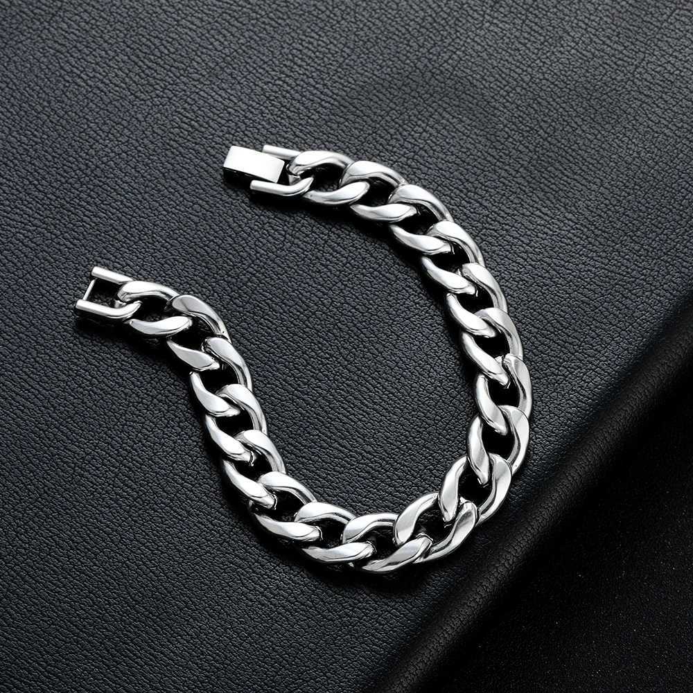 New Arrival Width 12MM 316L Stainless Steel Cuban Chain Bracelet Fashion Hip Hop Mens Jewelry Boyfriend Gift 18/20/22CMX240913