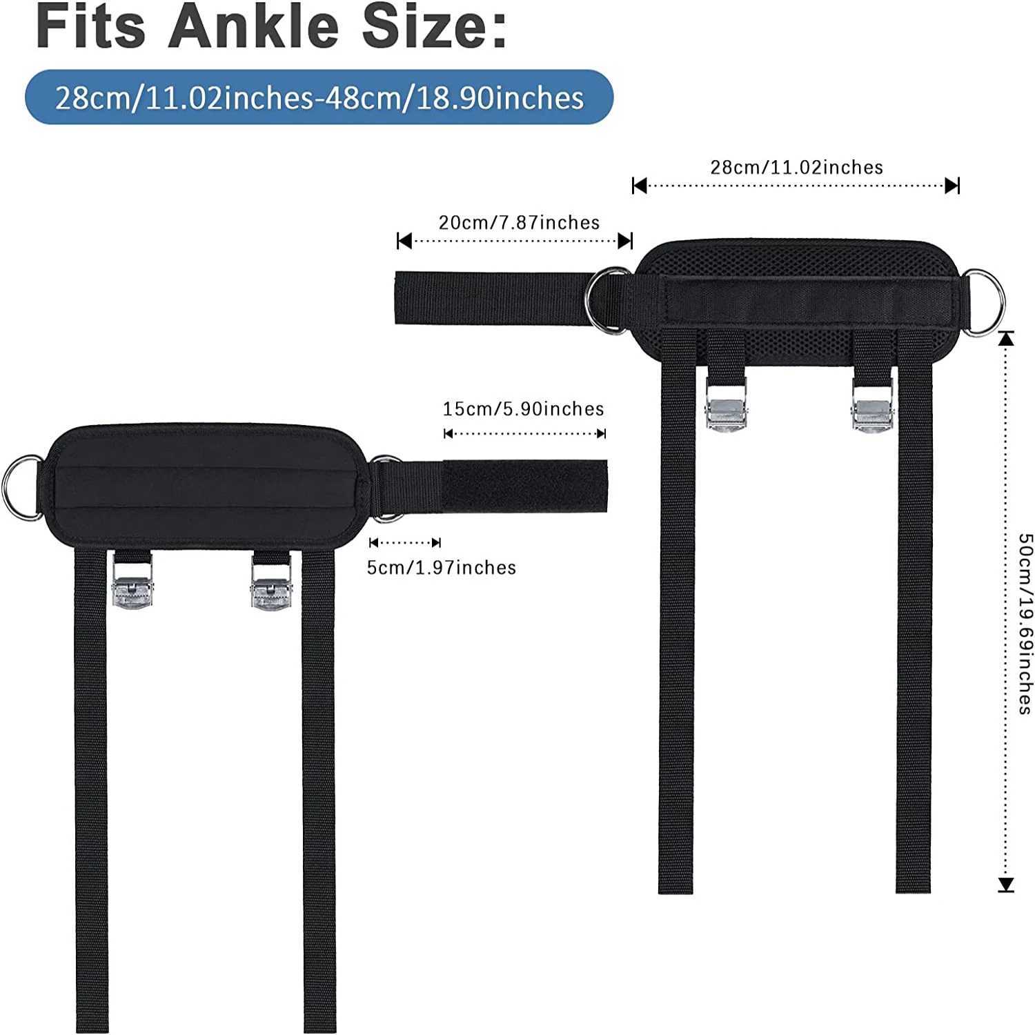 Adjustable D-Ring Ankle Straps for Gym Home Foot Support ProtectorUpgrade FitnessDumbbellGluteLegWorkout Weightlifting Y240913