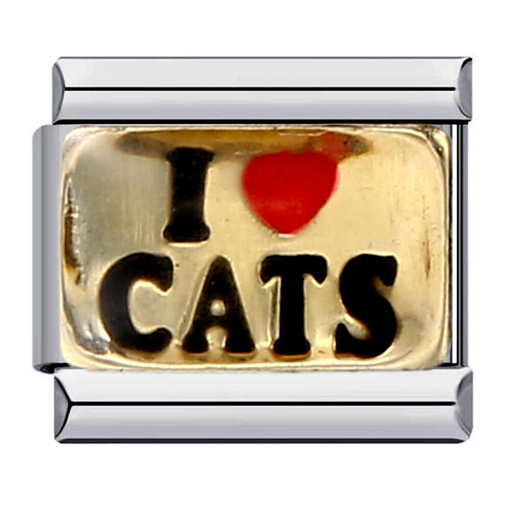 New Titanium Steel Welding enamel Cartoon DIY Module Italian Charm Bracelet Italian Charm Links Stainless Steel Fit 9Mm Bracelet Jewelry DIY Making Gi