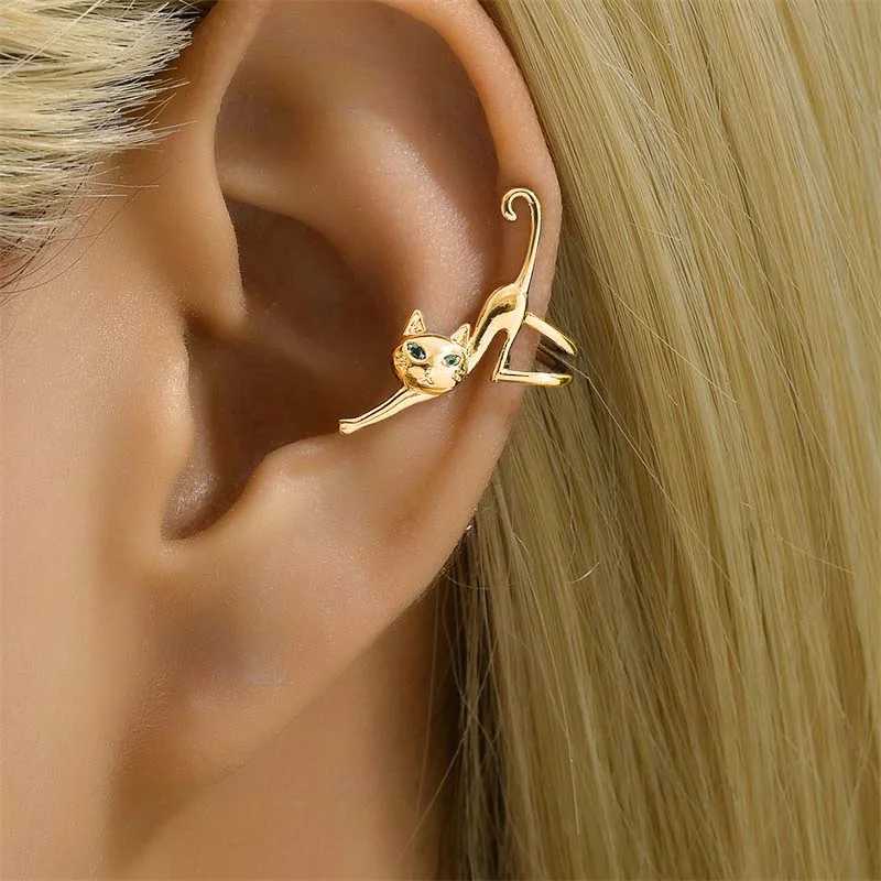 Unique Design Cat Clip Earrings for Women Men Funny Cute Animal Ear Cuff Earring Cool Hip-hop Fashion Jewelry No Piercing GiftsX240913