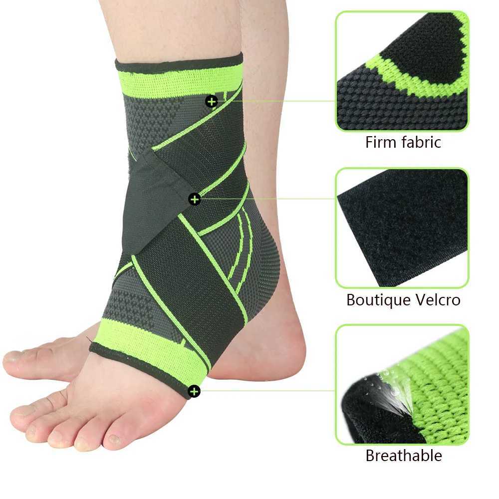 1 PC Sports Ankle Brace Compression Strap Sleeves Support 3D Weave Elastic Bandage Foot Protective Gear Gym Fitness Y240913