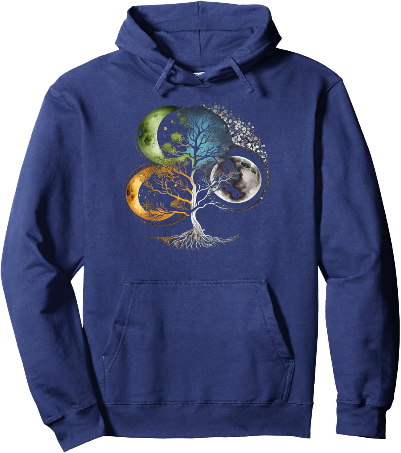 Hoodie for Mens Womens Phases of the Moon Tree Mystical Zen Yoga Meditation Graphic Pullover Hoodie Graphic Hoodies sweatshirt Pullover Long Sleeve