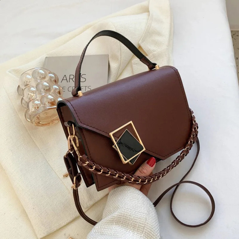 Chain Cross Body Bag Womens Pu Leather Shoulder Bag Handbag Coin Wallet Fashion Messenger Bag Shopping Bag 240912
