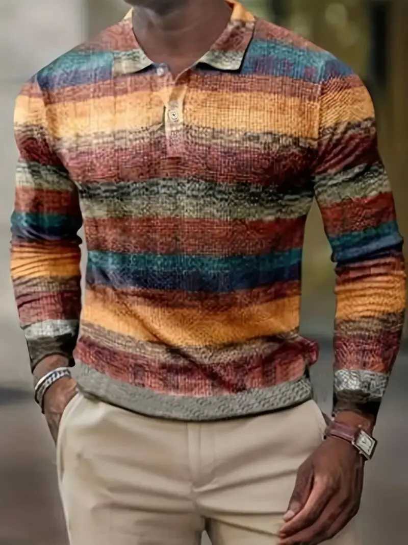 Fashionable color cube mens casual and comfortable long sleeved shirt suitable for outdoor activities in spring and autumn W240913