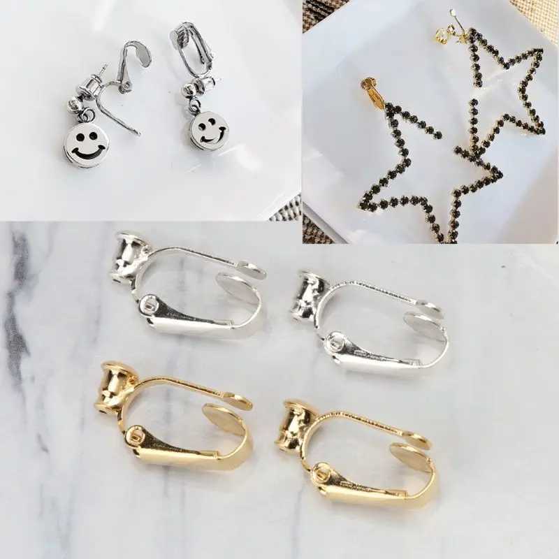 Earrings Adapter Ear Clips Converter For Non-pierced People Clip On Metal Component DIY Jewelry Making Tool FindingsX240913