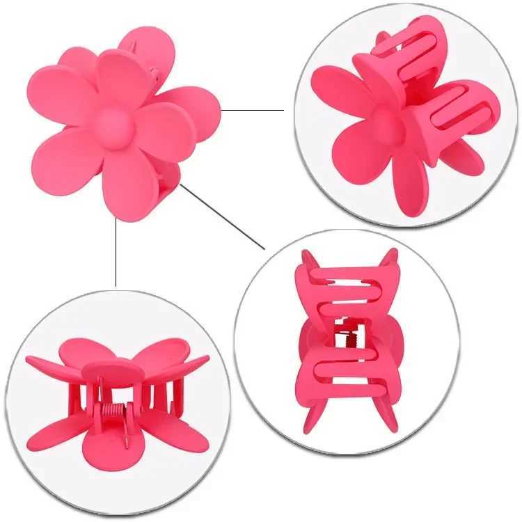 ncmama Korea Flower Shape Hair Claw Clips Women Sweet Girls Solid Crab Hair Claws Ponytail Hairpin Barrette Headwear AccessoriesX240912