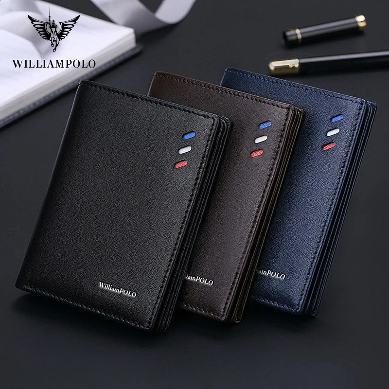 Men's Black Leather - Genuine hot Cowhide RFID Blocking Wallet for Men