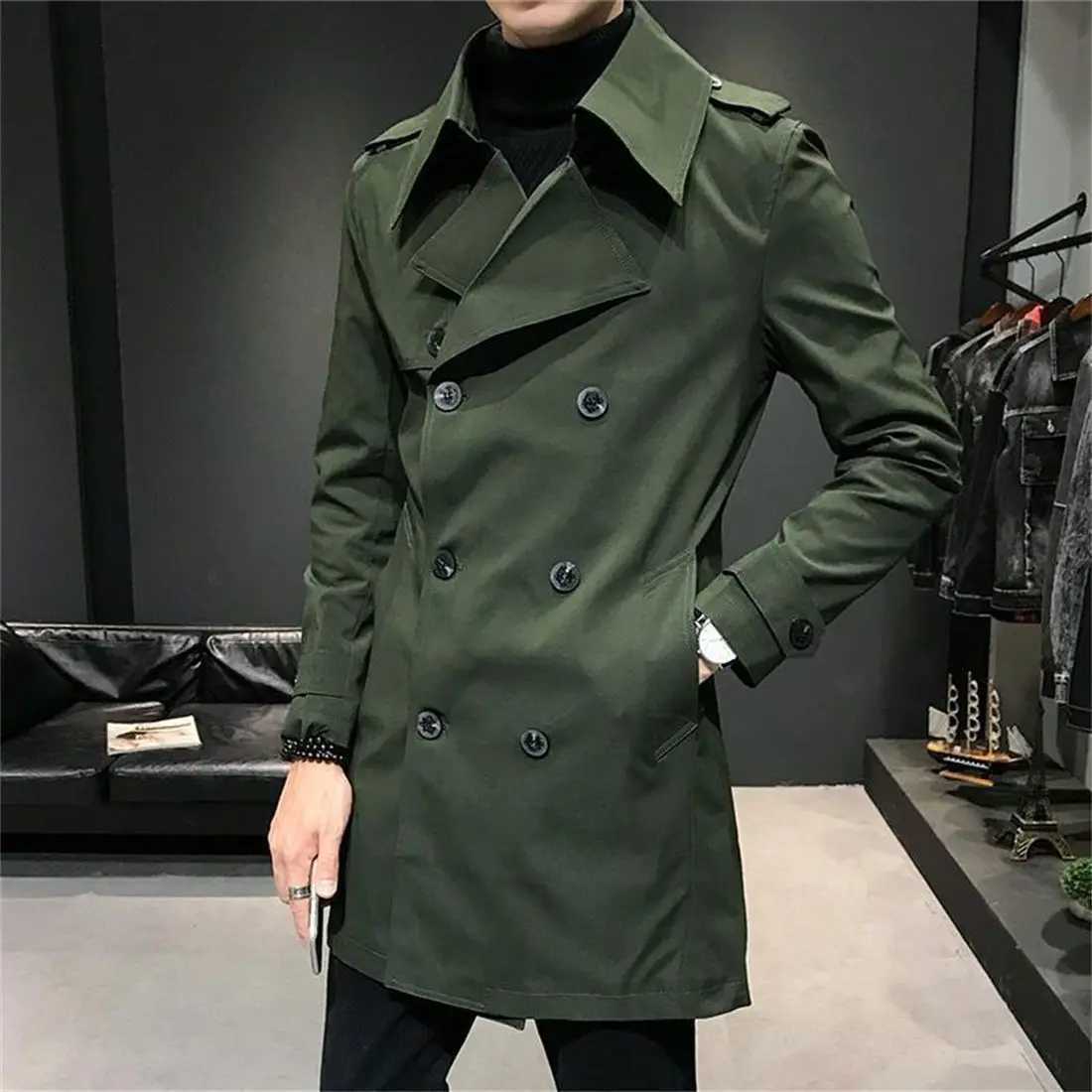 Men Clothing 2023 Men Over Knees Trench Spring Japanese Style Harajuku Tooling Coats Loose Retro Single Breasted Windbreaker Q74 Y240913