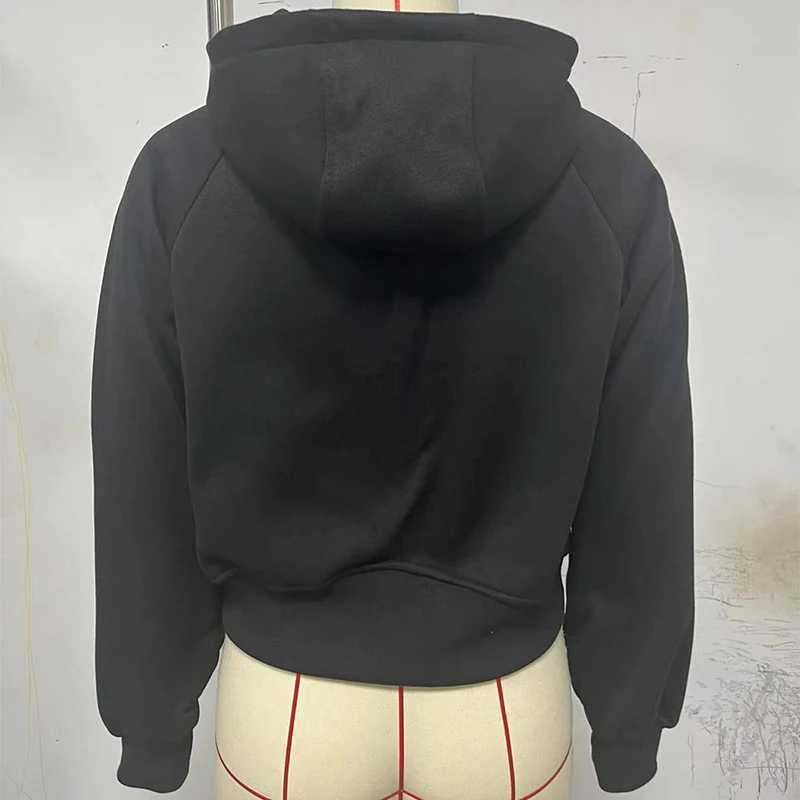 Zipper up Hoodies Woman Clothing Thick Sweatshirts Winter Warm Clothes Female Solid Long Sleeve Hooded Tops Outerwear Coats M240912