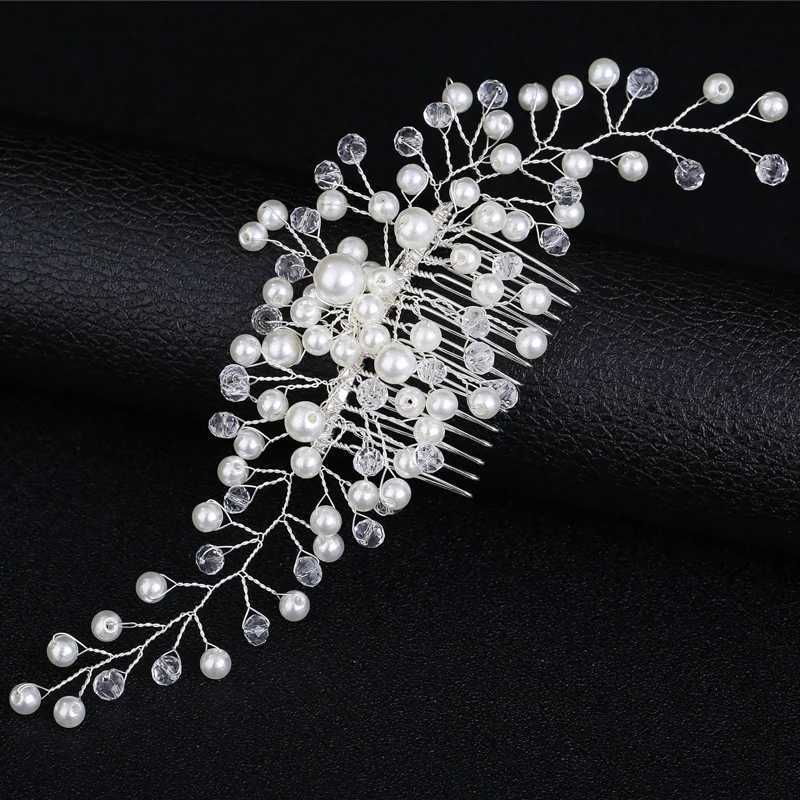 Crystal Pearl Wedding Hair Combs Hair Accessories for Bridal Hair Clips Pin Accessories Jewelry Handmade Women Head OrnamentsX240913