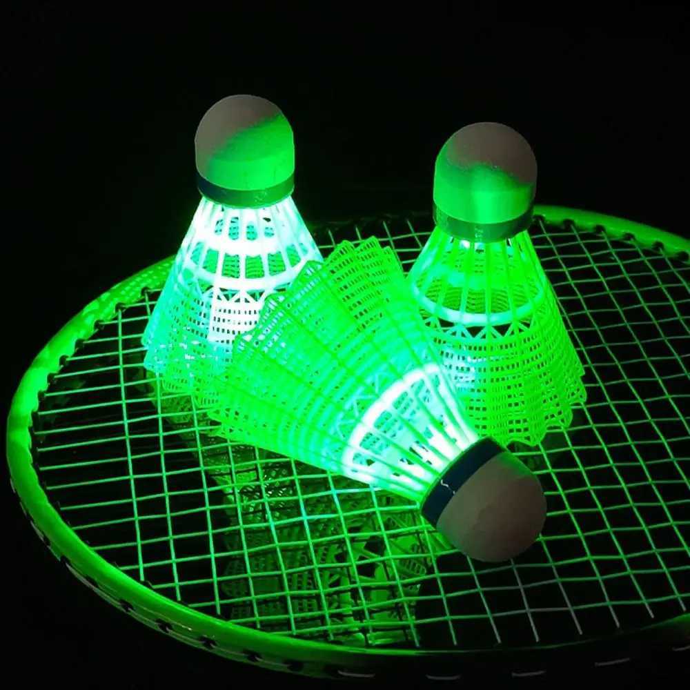 LED Badminton Ball Glowing Light Up Nylon Badminton Shuttlecocks Colorful Lighting Balls Sports Training In/Outdoor Game Y240912