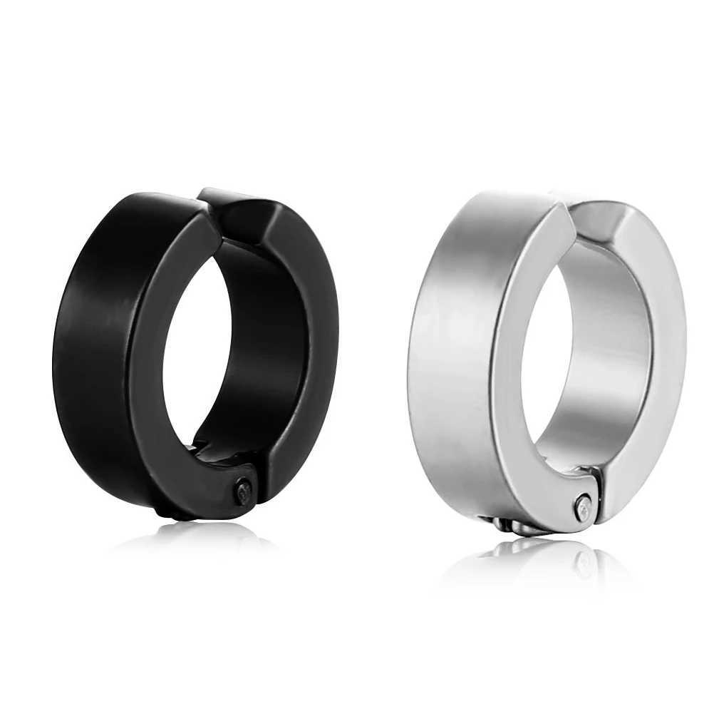 1 Pair Men Women Stainless Steel Non-Piercing Earring Clip On Ear Stud Cuff Earrings Without Piercing Street Pop Punk JewelryX240913