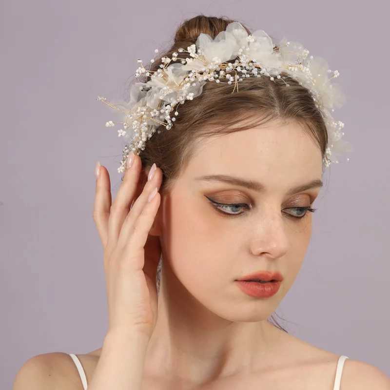 FORSEVEN Gold/Silver Color Pearls Headband Headpieces Women Kids Tiara Bride coroa Noiva Wedding Hair Jewelry AccessoriesX240913