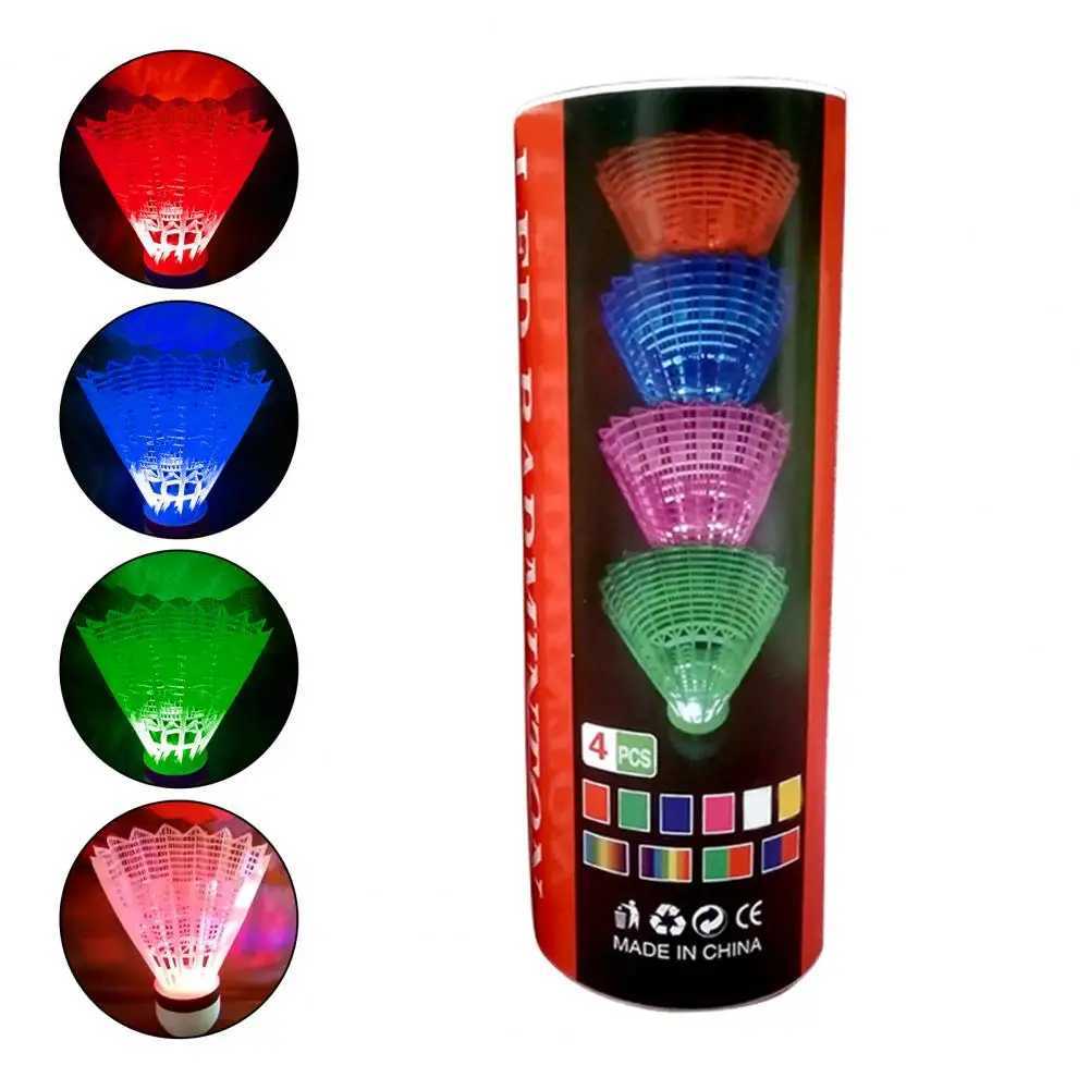 Badminton Shuttlecocks 4Pcs/Set Useful Closely Arranged Durable LED Lighting Birdies Shuttlecock for Outdoor Y240912