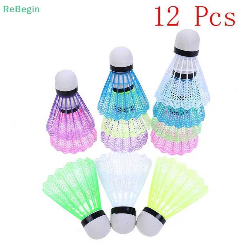 12 Pcs Colorful Plastic Badminton Ball Shuttlecocks Sport Training Sport Y240912