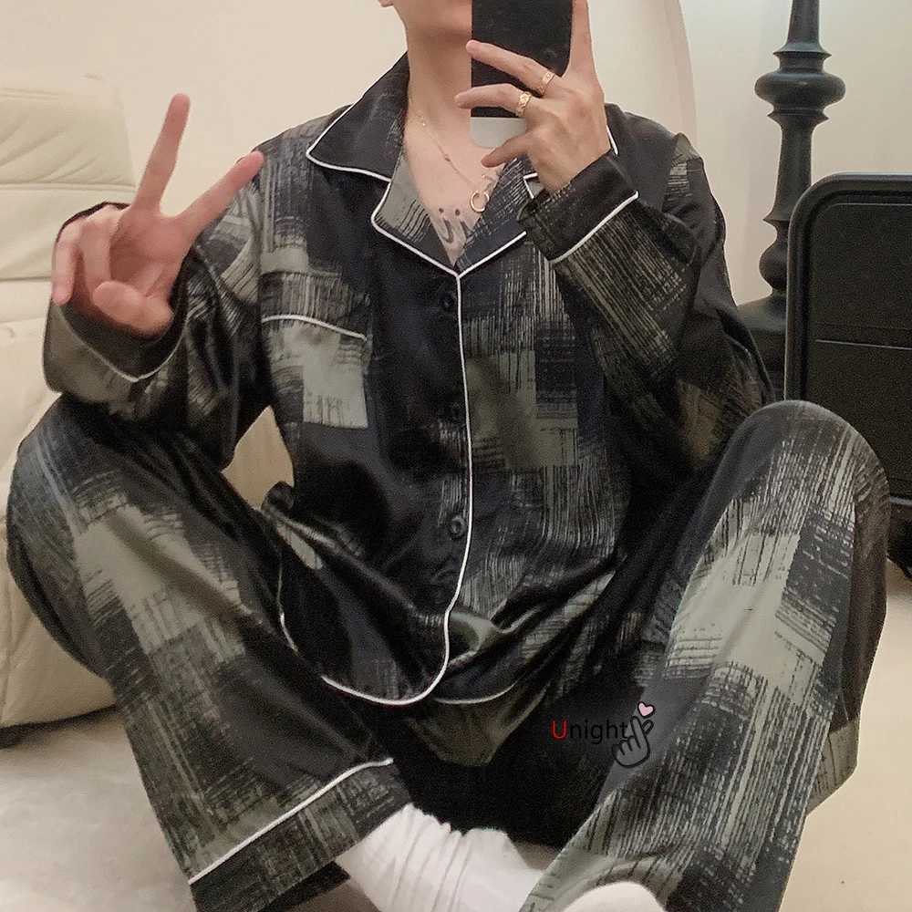 Men Pajamas Sets Long Sleeve Summer Cotton Sleepwear Plus Size M-5XL Loungewear Homewear Night Wear Pyjama Y240913