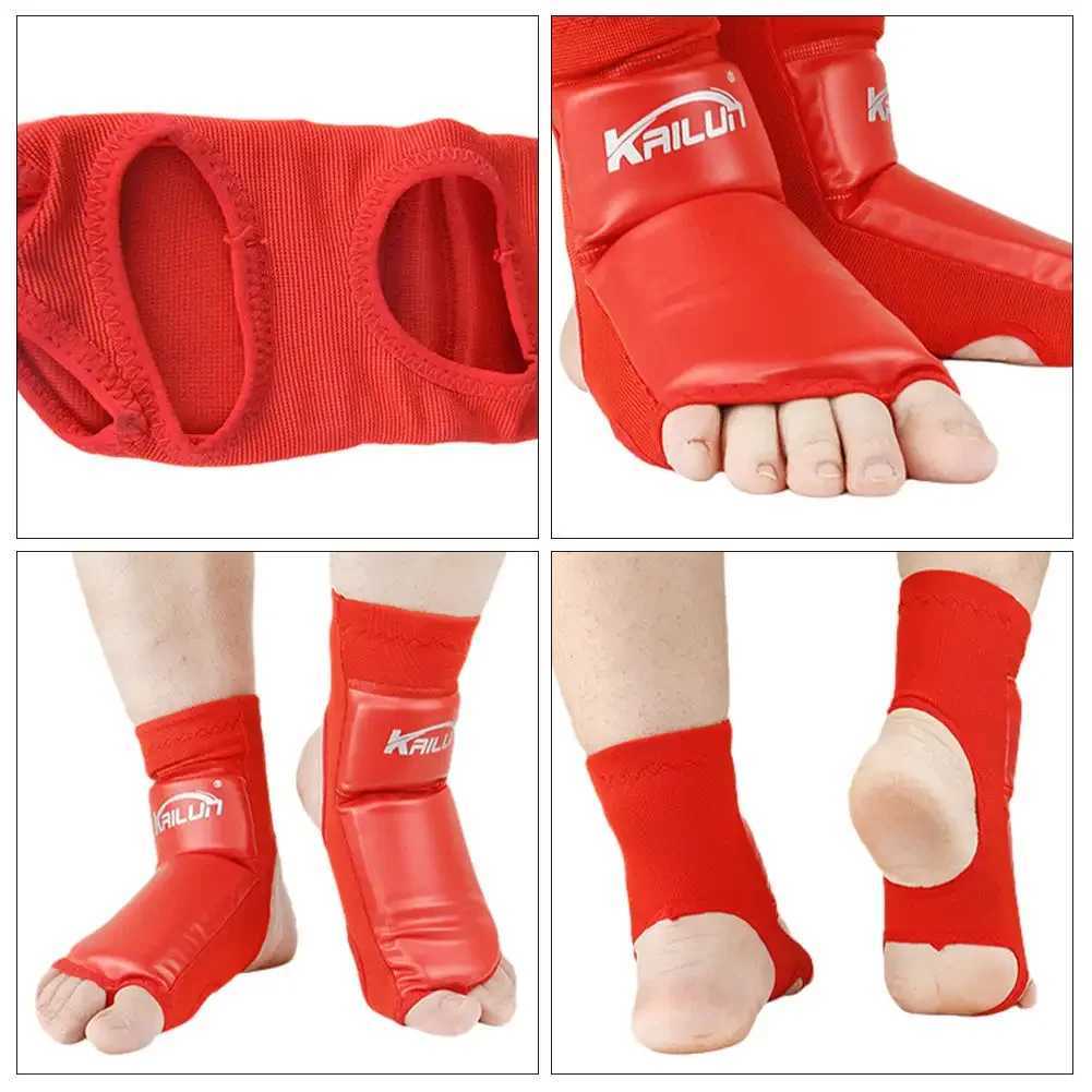 1 Pair PU Leather Sanda Instep Guard Adult Boxing Muay Thai Taekwondo Match Ankle Toe Guard Martial Arts Training Protective Y240913
