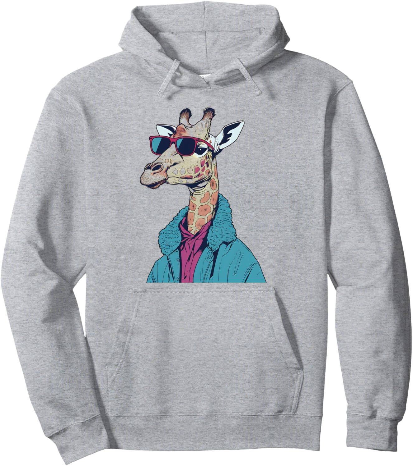 Hoodie for Mens Womens Giraffe Animal Lover Sunglasses Retro Vintage Zoo Wildlife Pullover Hoodie Graphic Hoodies sweatshirt Pullover Long Sleeve