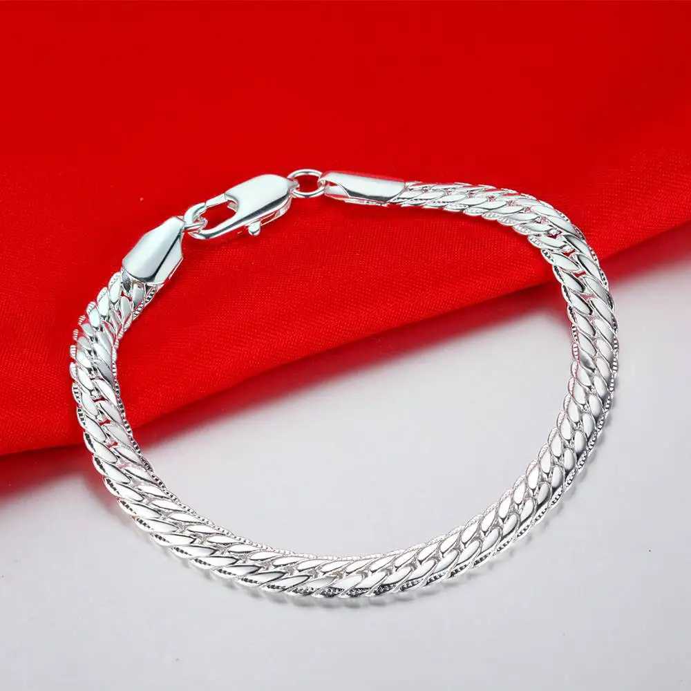 925 Sterling Silver Bracelet 5MM Braided Pattern For Women Men Fashion Chain Wedding Party Engagement Jewelry GiftX240913