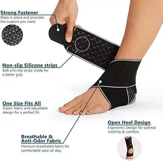 Adjustable Ankle Support Compression Ankle Brace Protector for Running Soccer Basketball Nylon Knitted Gym Bandage Ankle Strap Y240914