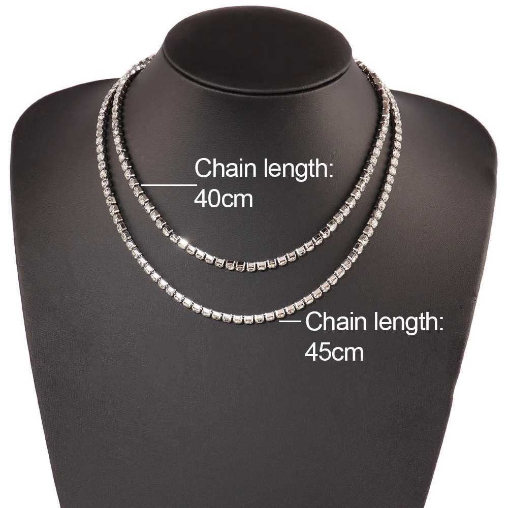 316L Stainless Steel Tennis Chain Necklace For Women Hip Hop Necklaces Mens Color Crystal Zircon Choker Necklace Collar JewelryXJ250121