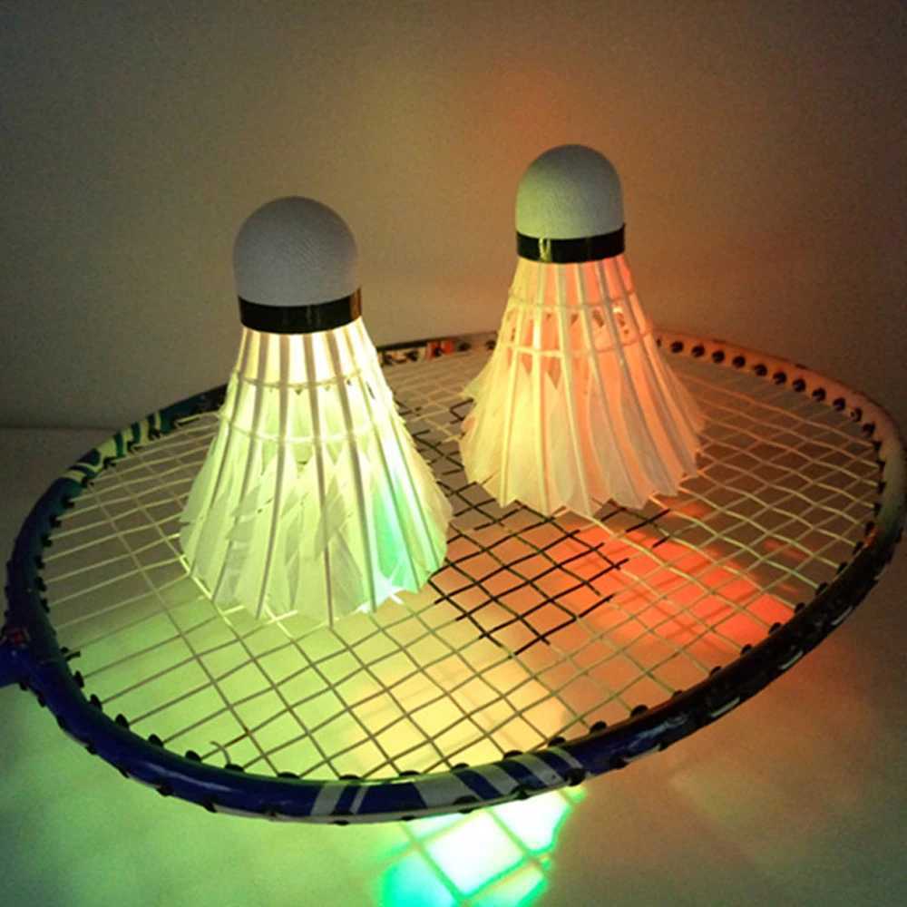4/8Pcs Lighting Badminton Head LED Luminous Colorful Goose Feather Shuttlecock Outdoor Sports Entertainment Night Training Ball Y240912